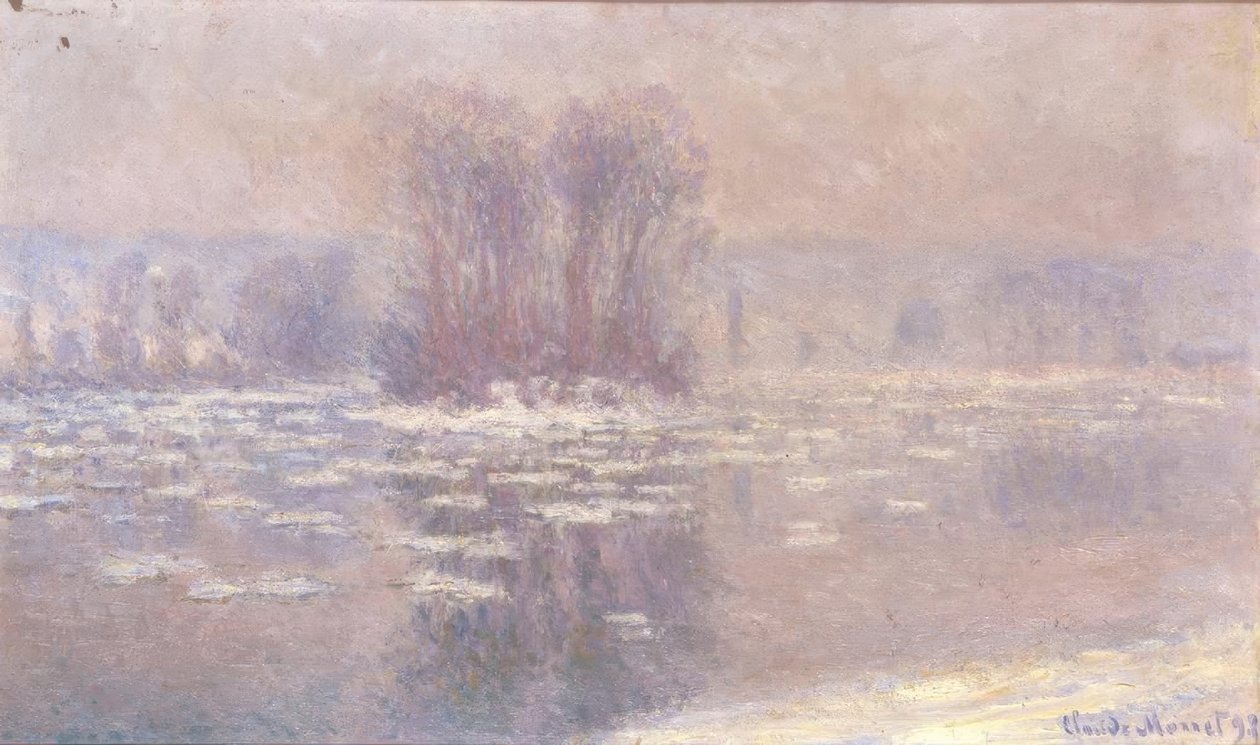 Cubos de gelo em Bennecourt de Claude Monet