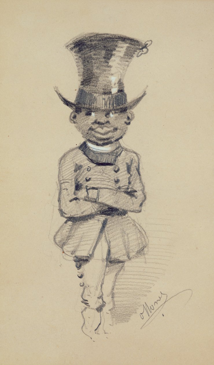 Noivo em uma cartola, 1857 (preto e branco giz sobre papel) de Claude Monet