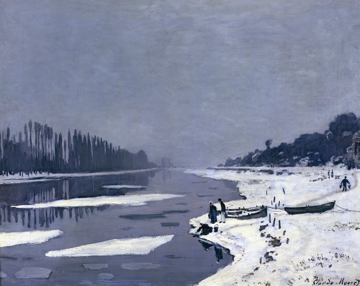Blocos de gelo no rio Sena em Bougival, c.1867-68 de Claude Monet