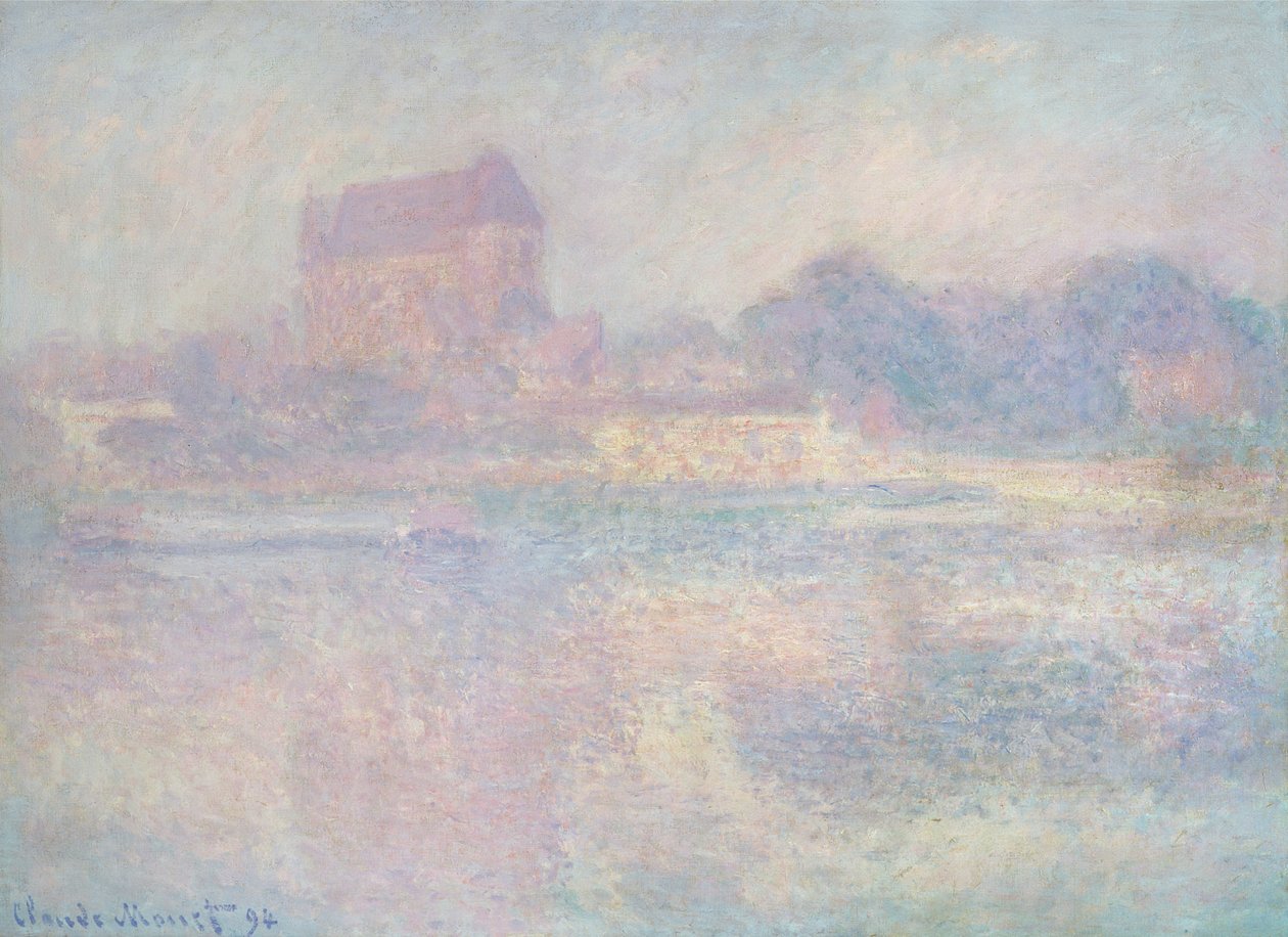 Igreja de Vernon, nevoeiro, 1884 de Claude Monet