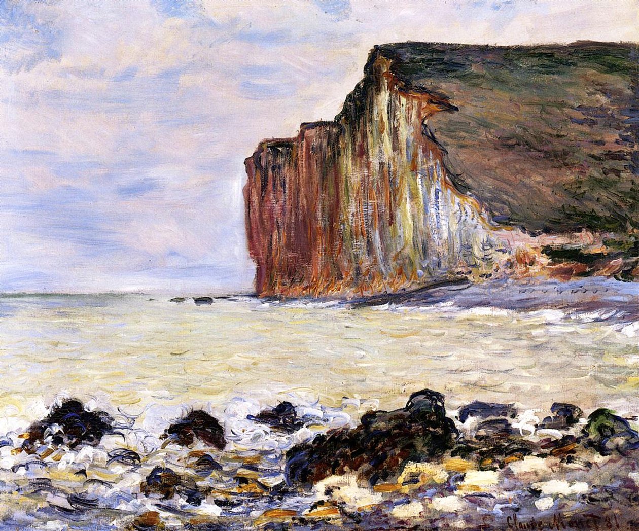 O Pequeno Dalles, Pourville, 1881 de Claude Monet