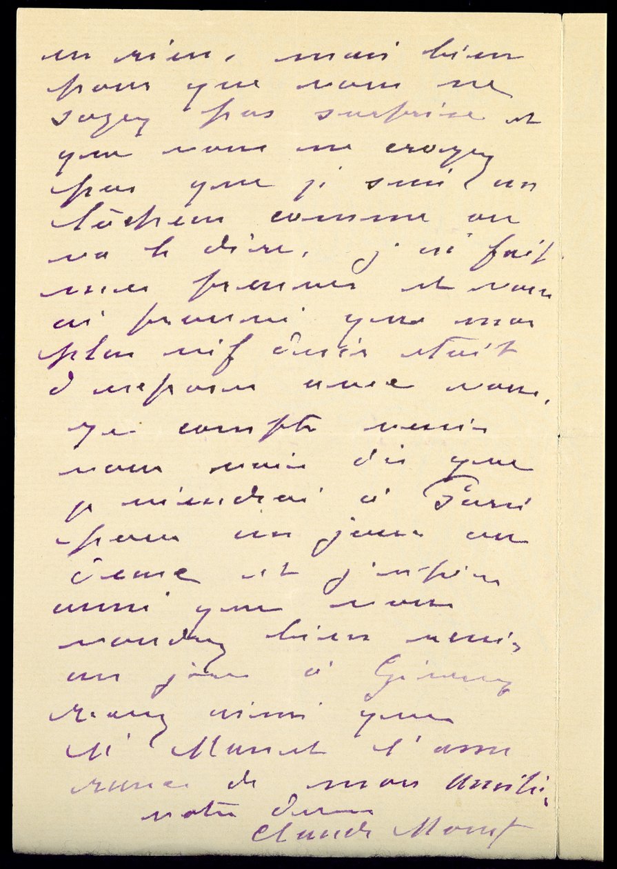 Carta de Claude Monet para Berthe Morisot, 1888 de Claude Monet