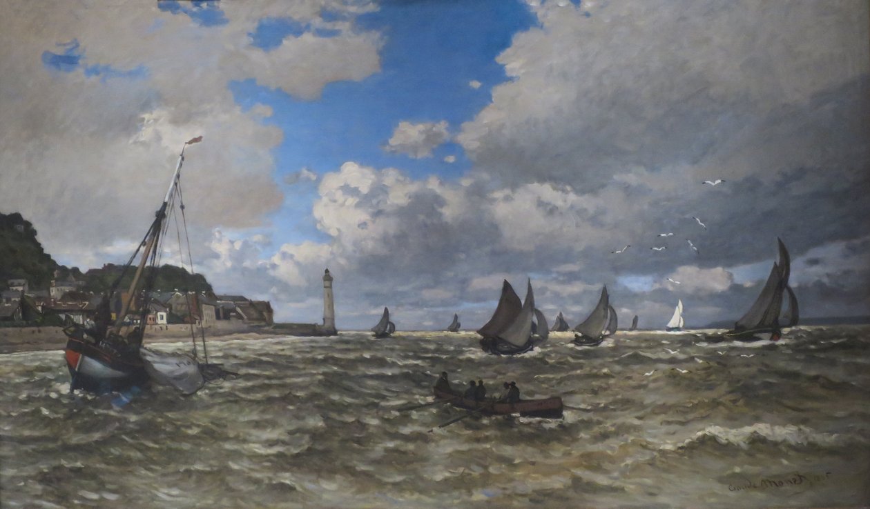 Boca do Sena, Honfleur por Claude Monet, 1865, óleo sobre tela, Museu Norton Simon de Claude Monet