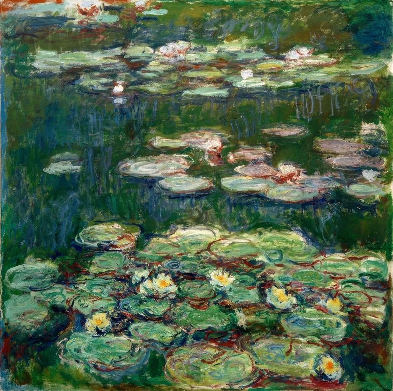 Lírios de água brancos e amarelos de Claude Monet