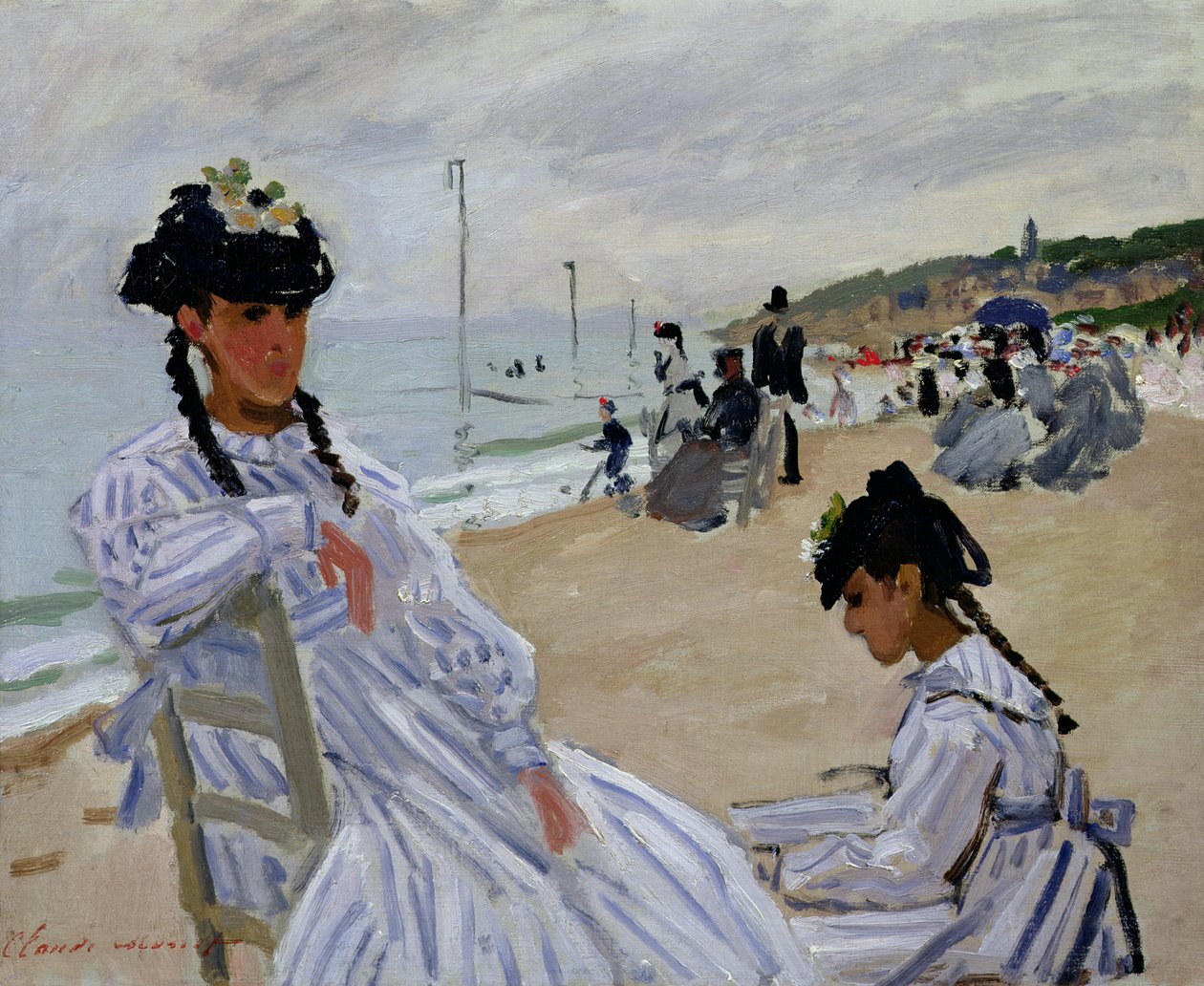 Na praia de Trouville, 1870-71 de Claude Monet