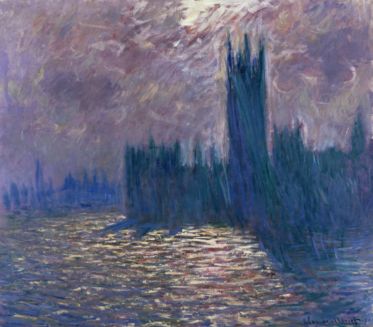 Parlamento, Reflexões sobre o Tamisa, 1905 de Claude Monet