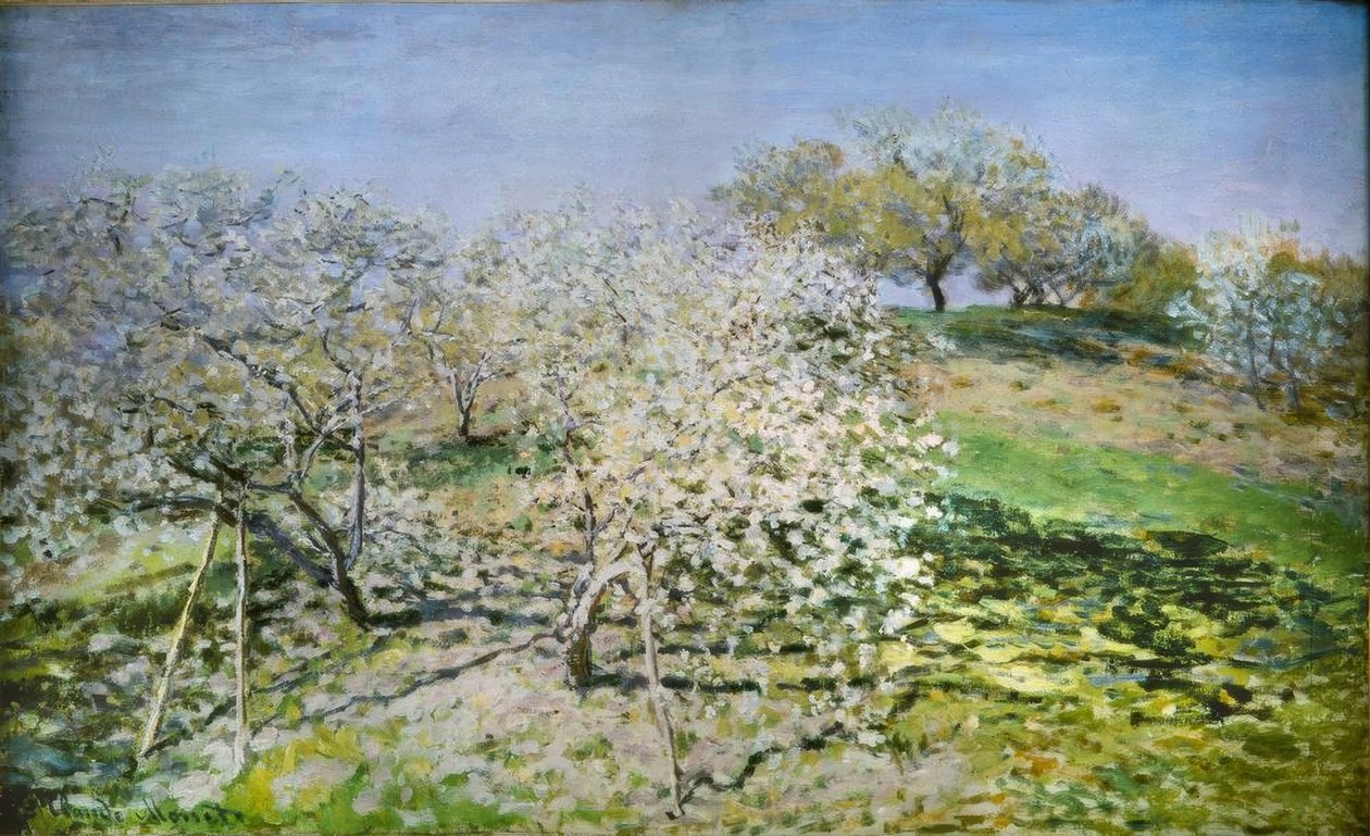 Primavera. Macieiras em flor de Claude Monet
