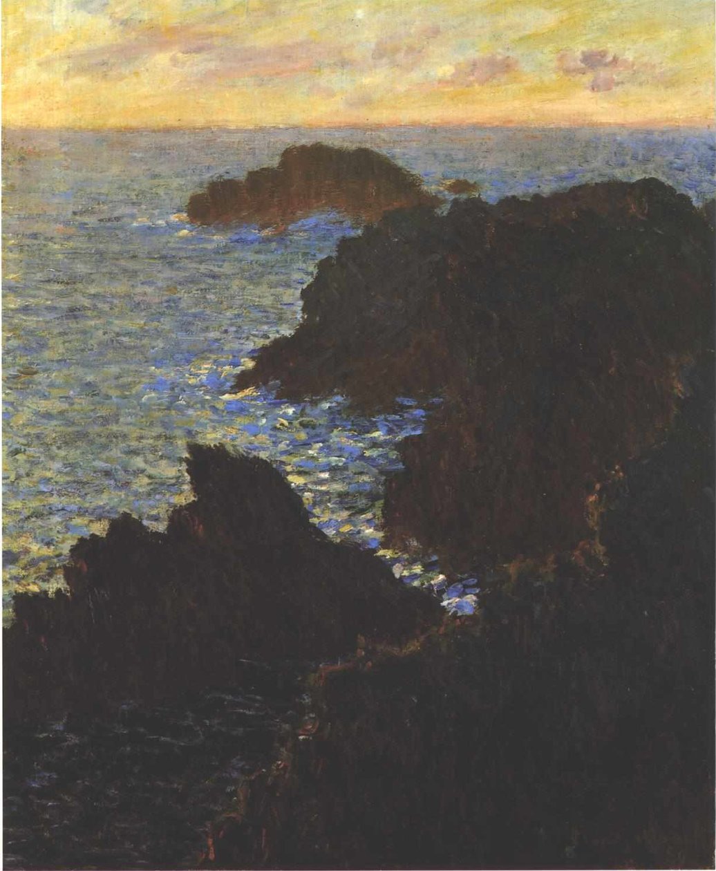 Rochas em Belle-Isle, Port-Domois de Claude Monet