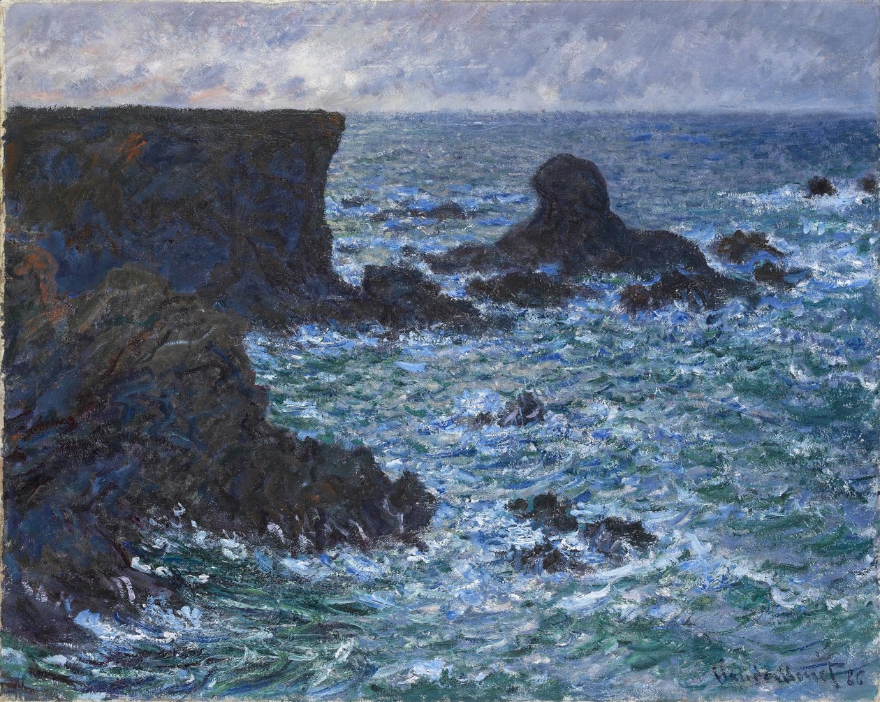 Rochas em Port Coton, o Lion Rock, 1886 de Claude Monet