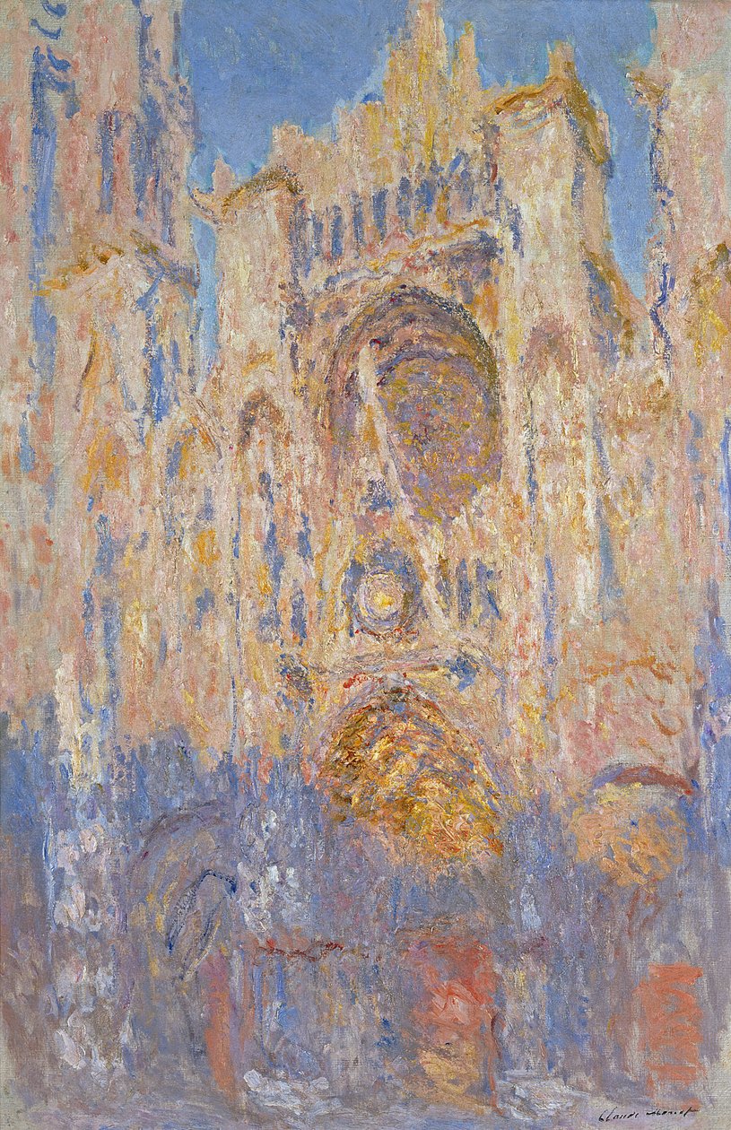 Catedral de Rouen, efeitos da luz solar, pôr do sol de Claude Monet
