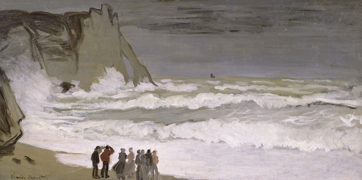Mar agitado em Etretat, 1868-69 de Claude Monet