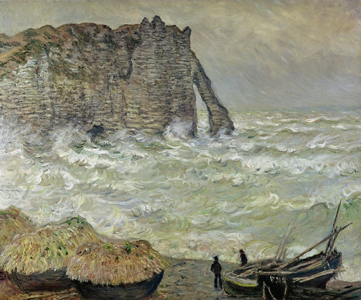 Mar agitado em Etretat, 1883 de Claude Monet