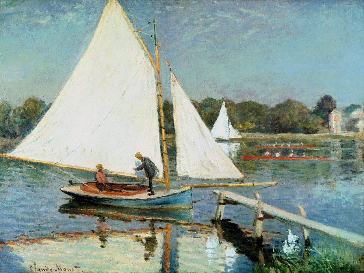 Velejando em Argenteuil, c.1874 de Claude Monet
