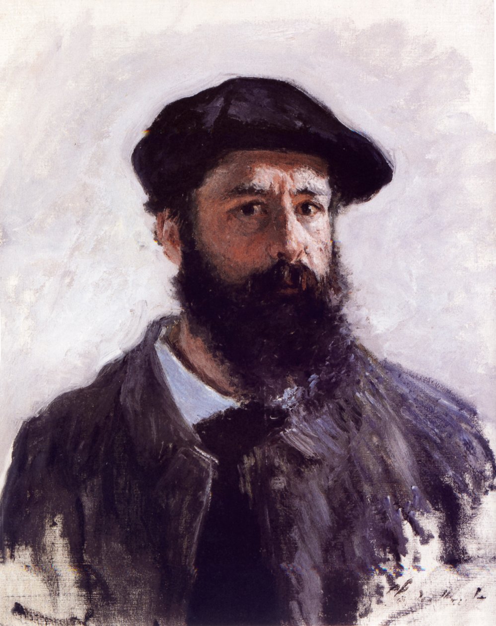 Auto-retrato em boina de Claude Monet