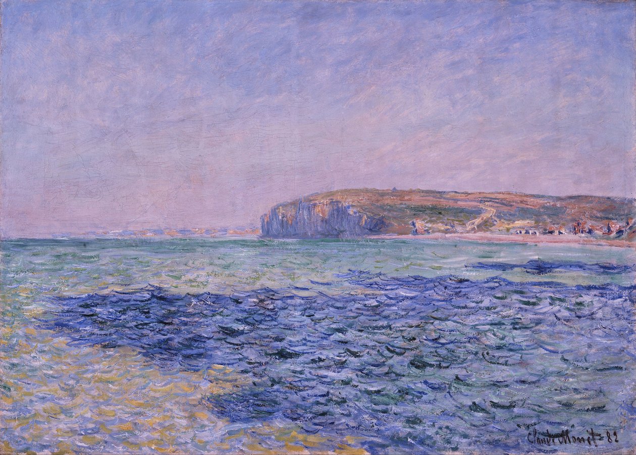 Sombras no mar. Os penhascos em pourville de Claude Monet