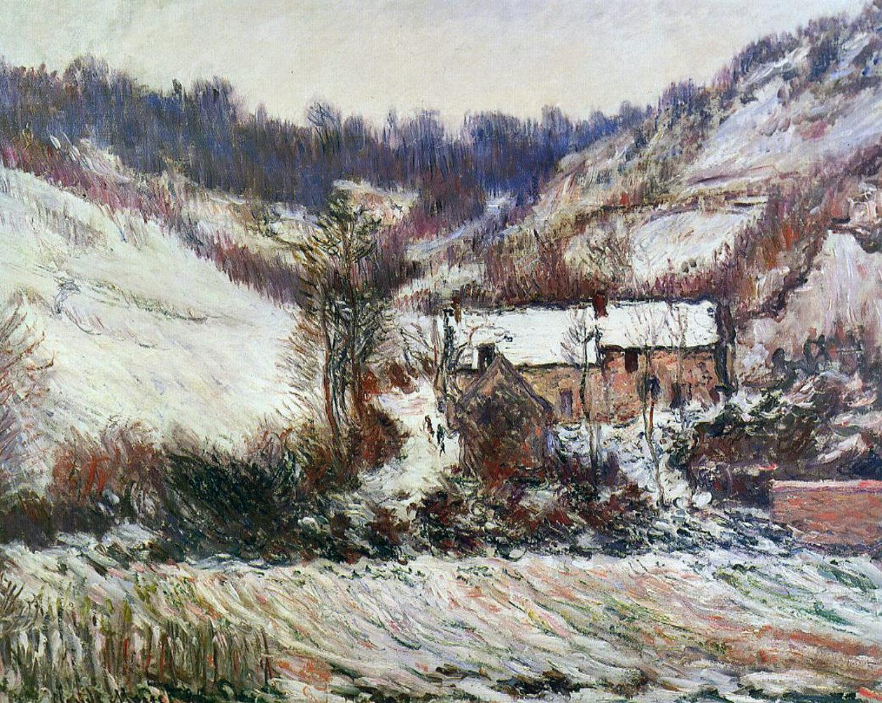 Neve perto de Falaise, na Normandia, c.1885-86 de Claude Monet