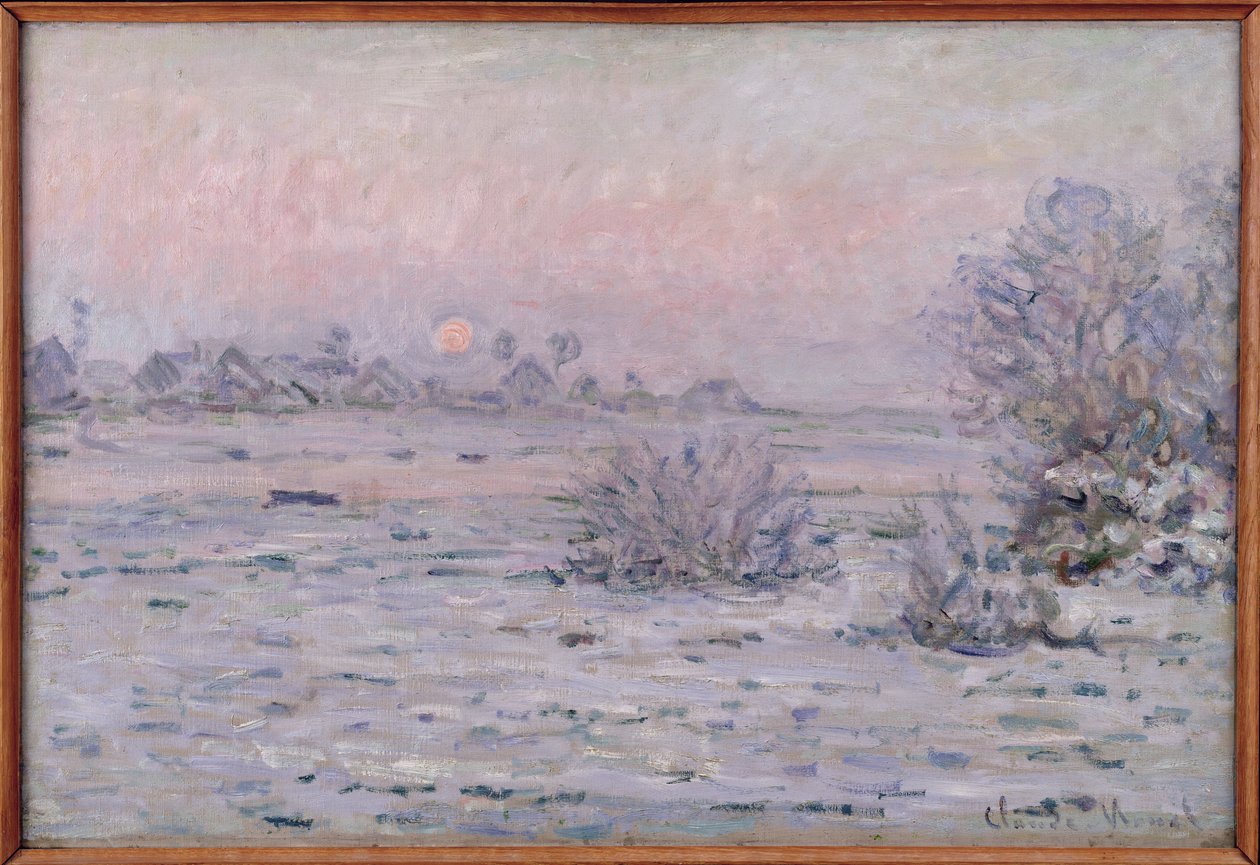Paisagem de neve no crepúsculo, 1879-80 de Claude Monet