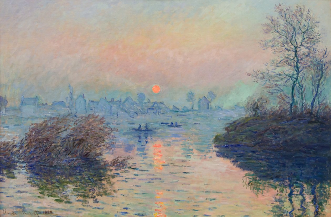Pôr do sol no Sena em Lavacourt, efeito de inverno de Claude Monet