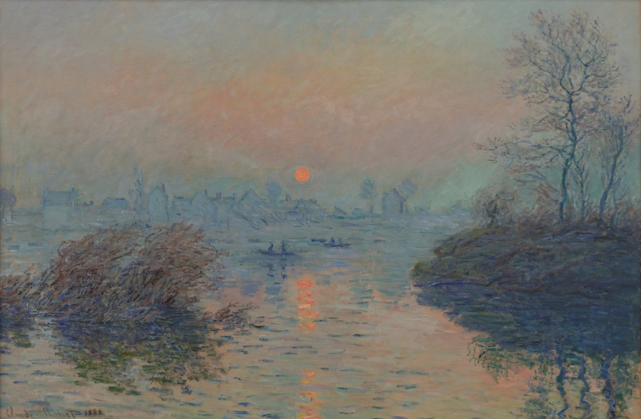 Pôr do sol no Sena em Lavacourt, efeito de inverno de Claude Monet