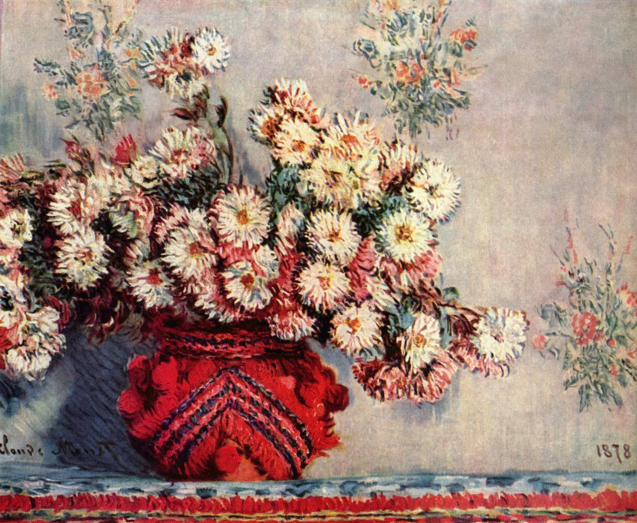 Ainda vida com crisântemos de Claude Monet