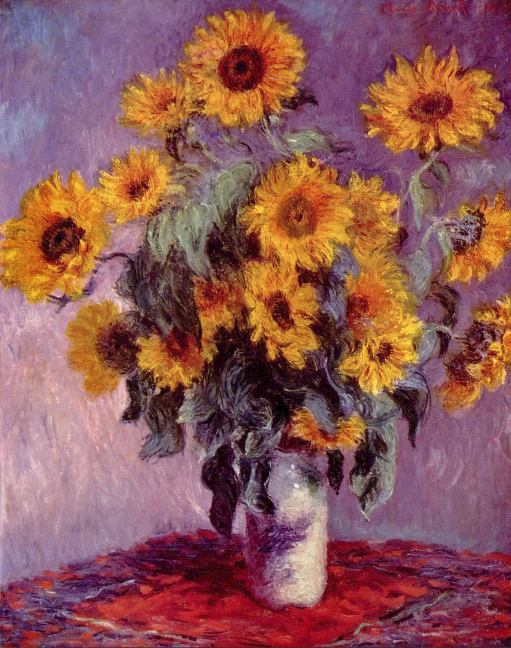 Ainda vida com girassóis de Claude Monet