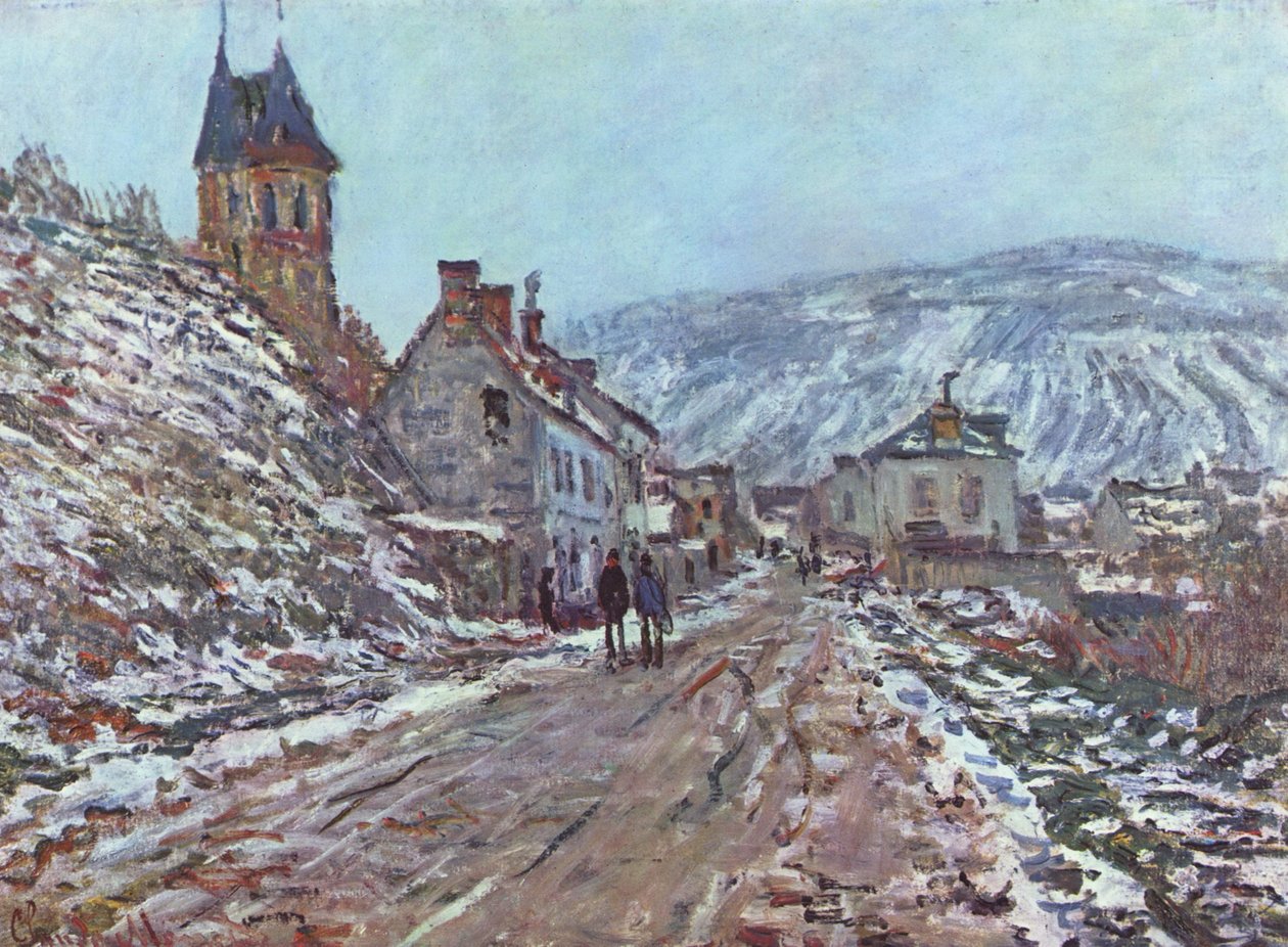Estrada, para, vétheuil, em, inverno de Claude Monet