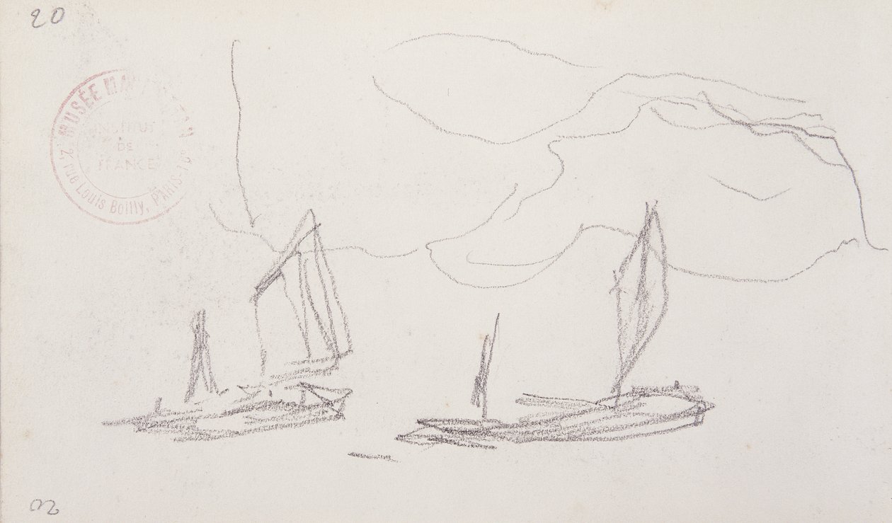 Estude para a série de Londres, Barcos no Tamisa de Claude Monet