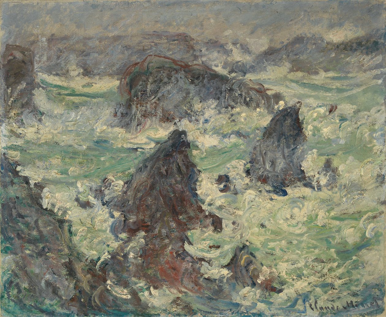 Tempestade nas Côtes de Belle-Île. de Claude Monet