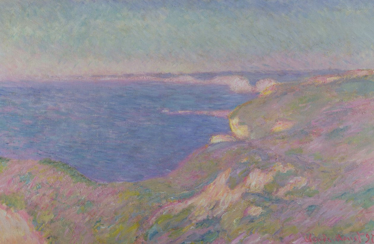 Os penhascos perto de Dieppe, 1897 de Claude Monet