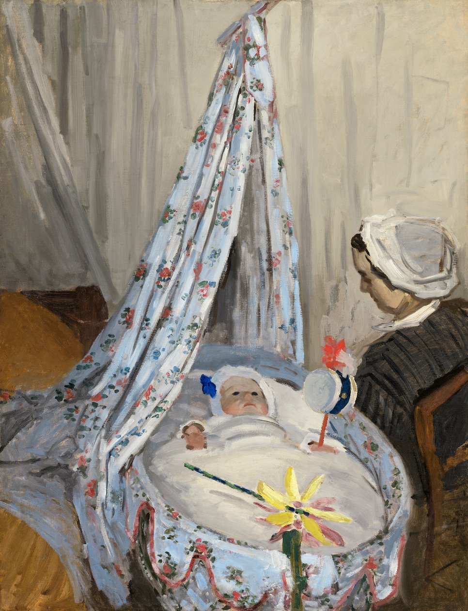 O berço, Camille com o filho do artista Jean, 1867 de Claude Monet