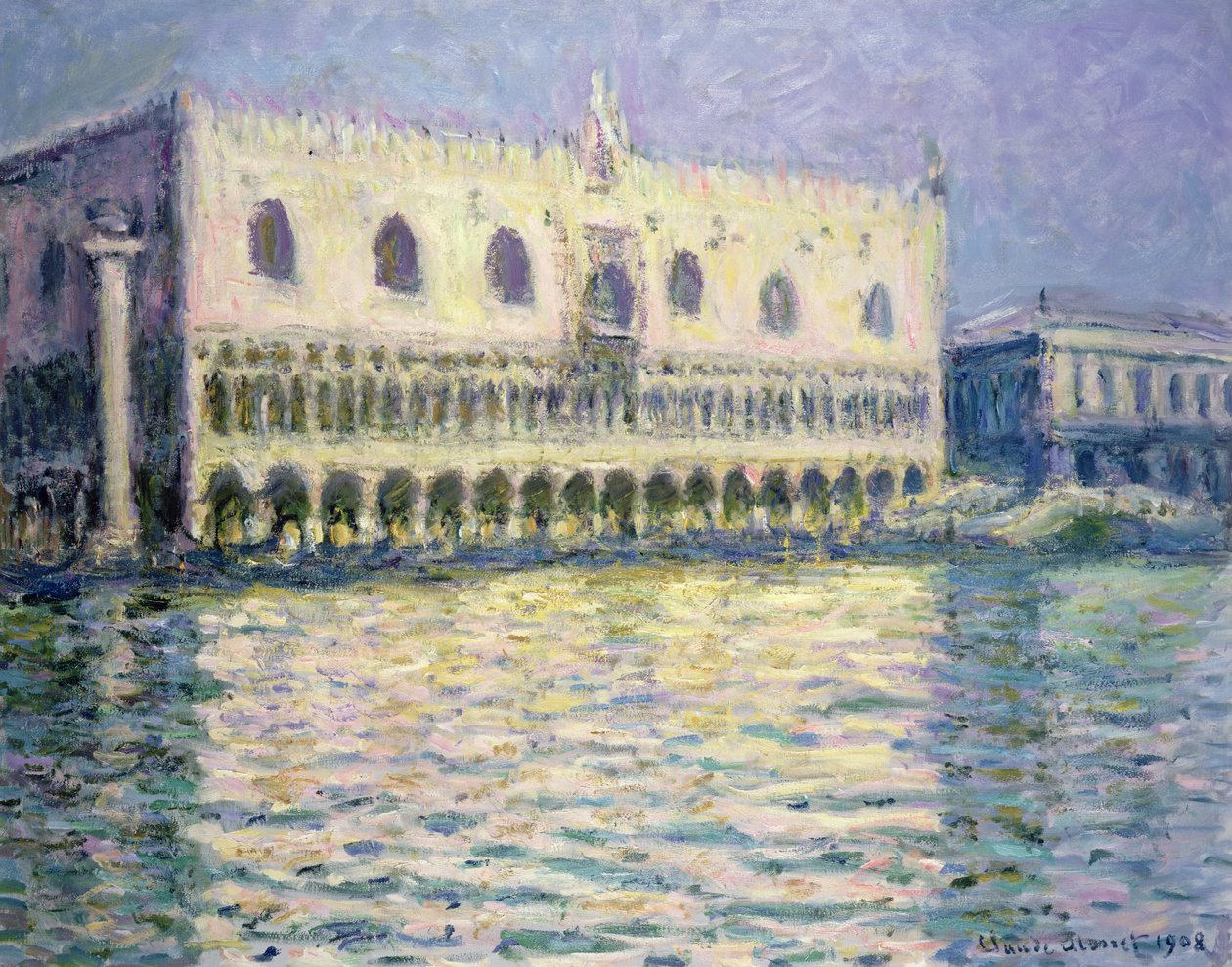 O Palácio Ducal, Veneza, 1908 de Claude Monet