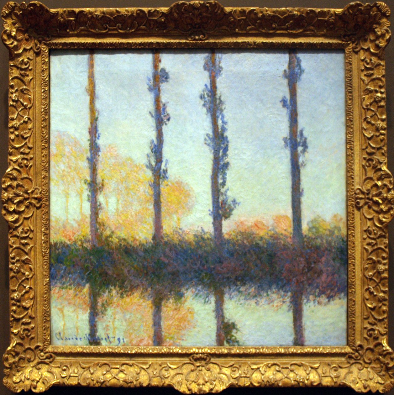 As quatro árvores de Claude Monet