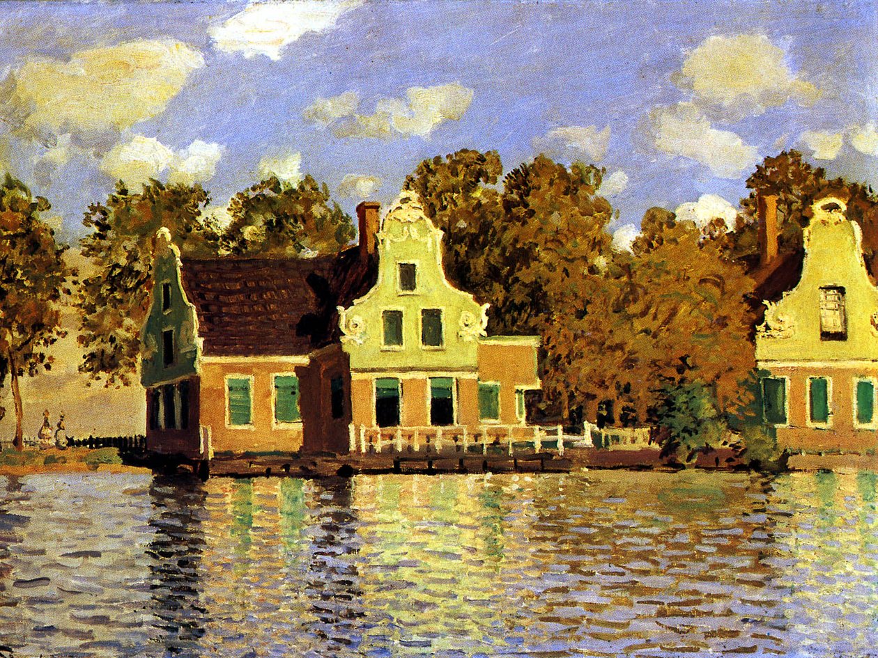 A, casa, ligado, a, rio, Zaan, em, Zaandam de Claude Monet