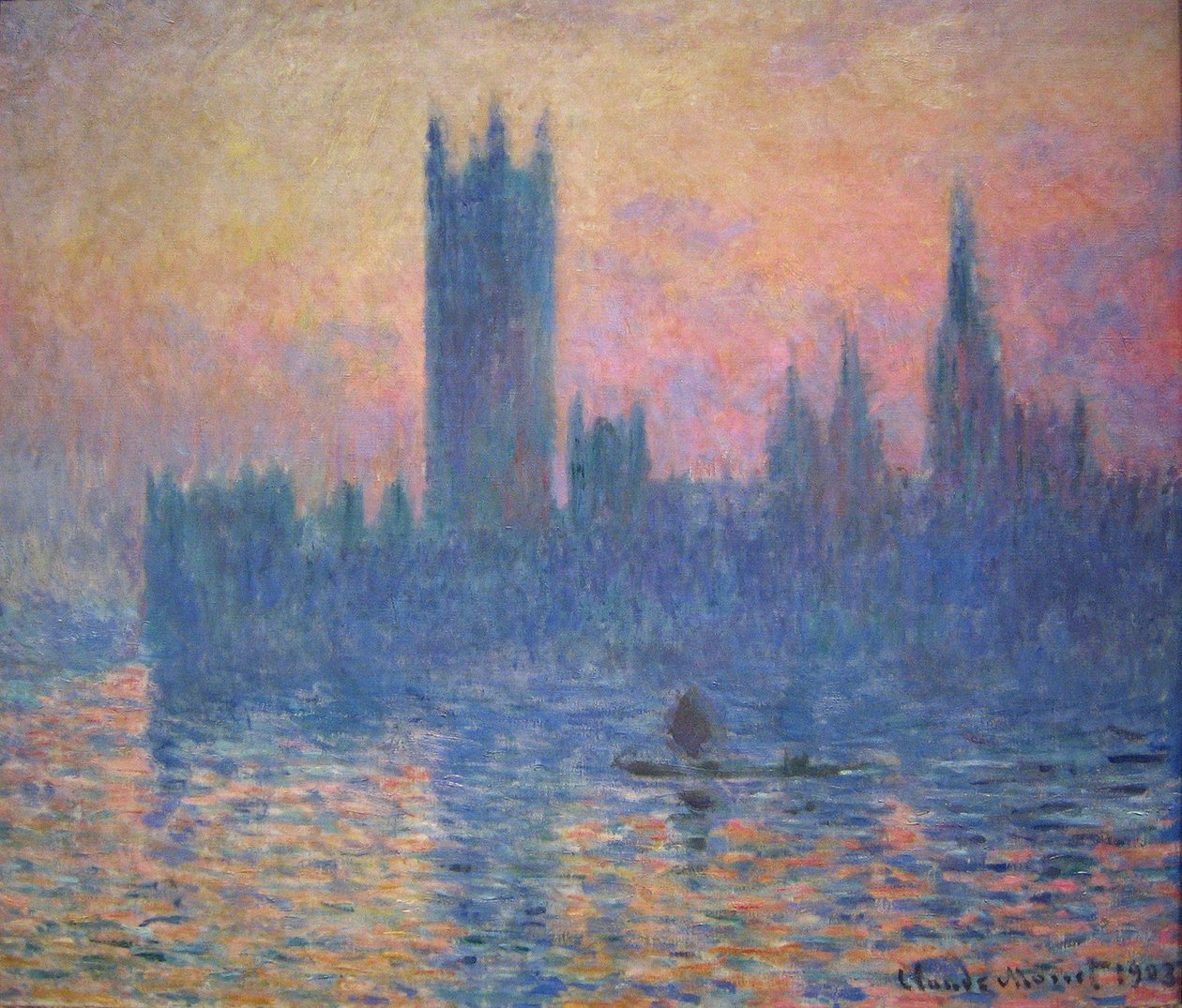 As casas do Parlamento, pôr do sol de Claude Monet