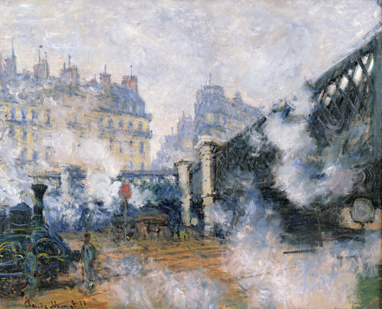 A ponte da Europa, Gare Saint-Lazare, 1877 de Claude Monet