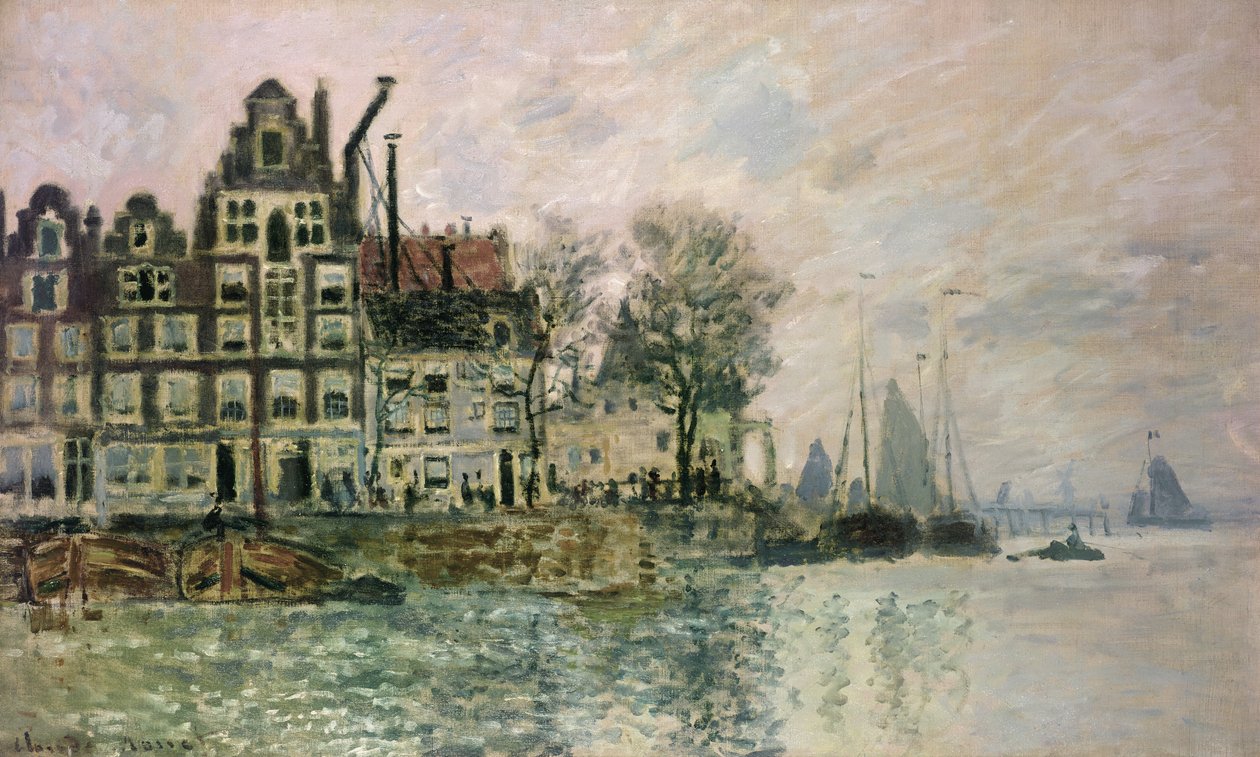 O porto de Amsterdã, c.1873 de Claude Monet
