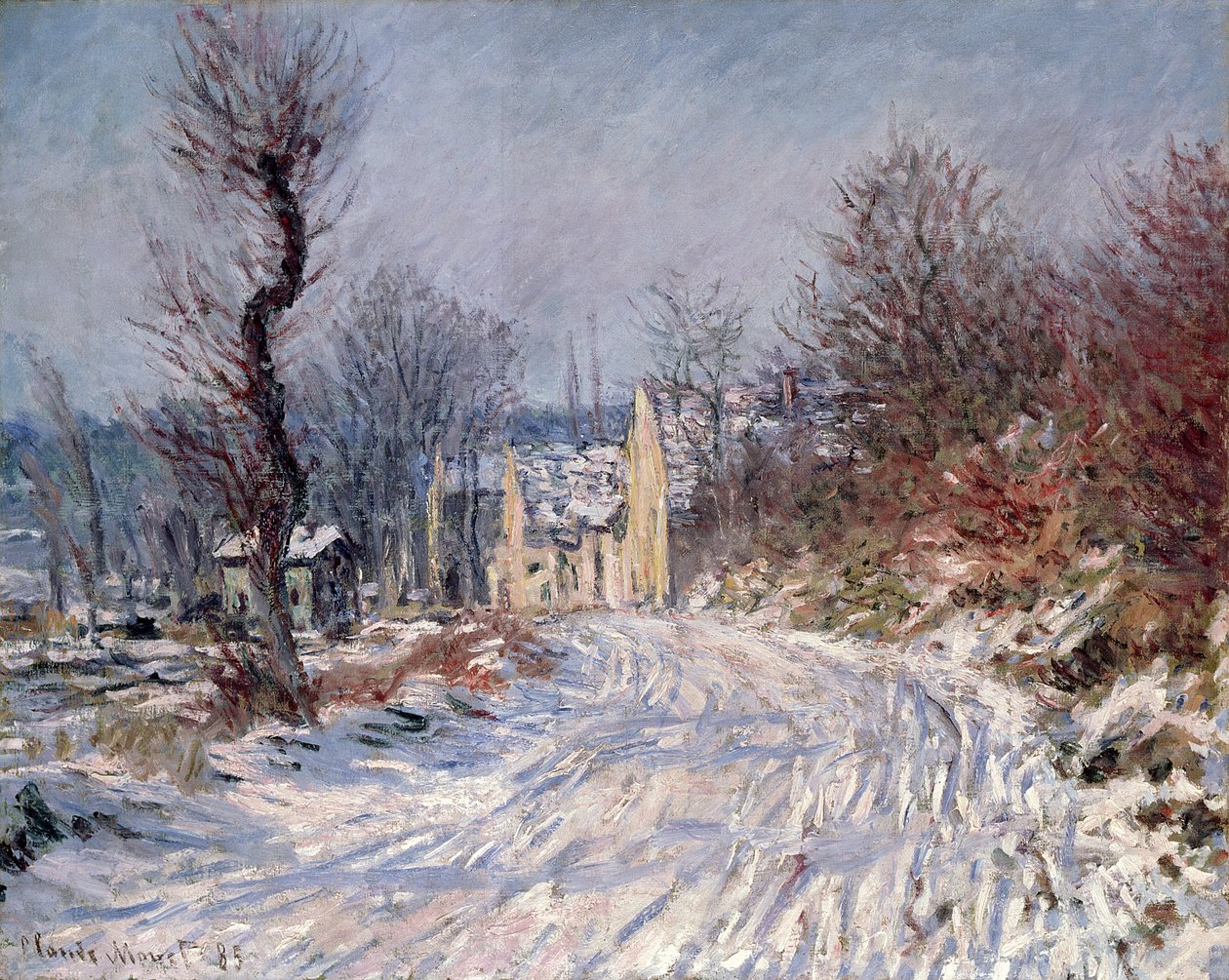 O caminho para Giverny, inverno, 1885 de Claude Monet