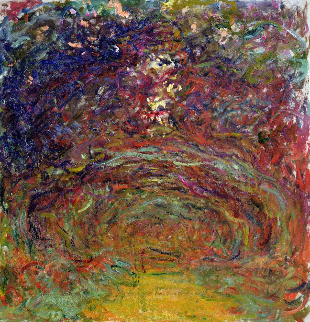 O caminho da rosa em Giverny, 1920-22 de Claude Monet