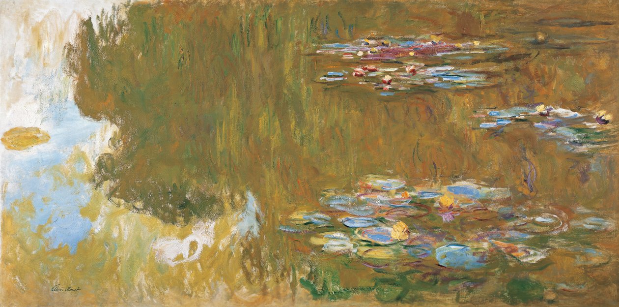 A lagoa do lírio de água, c. 1917-19 de Claude Monet