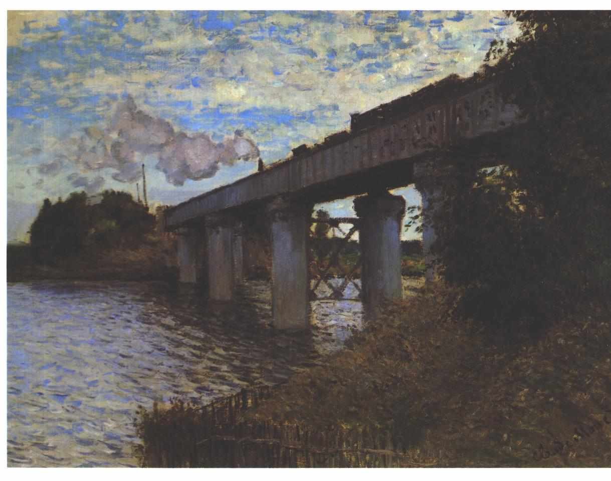 A ponte de trem em Argenteuil de Claude Monet