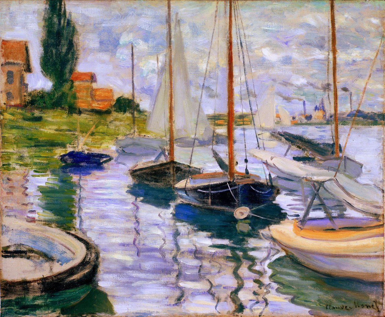 Veleiros no rio Sena de Claude Monet