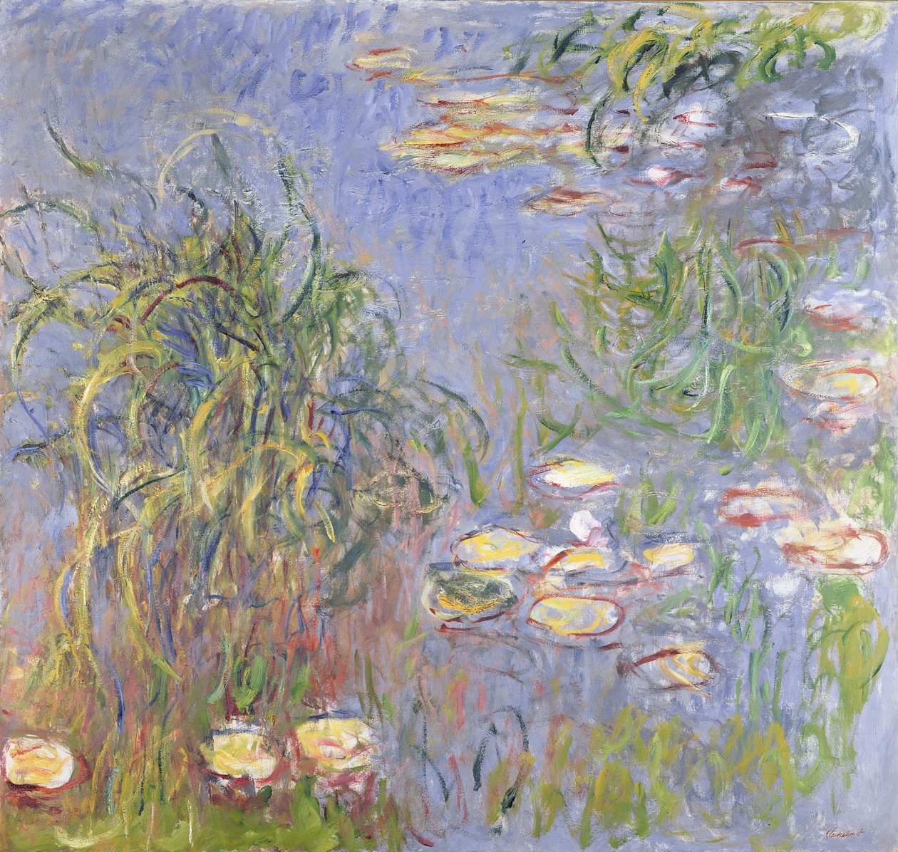 Water-Lilies, Cluster of Grass, 1914-17 de Claude Monet