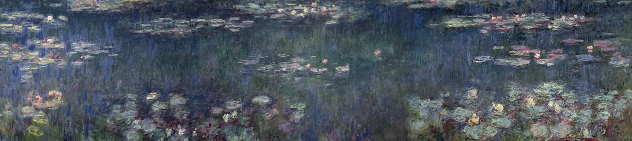Waterlilies: Green Reflections, 1914-18 (seção esquerda e direita) de Claude Monet