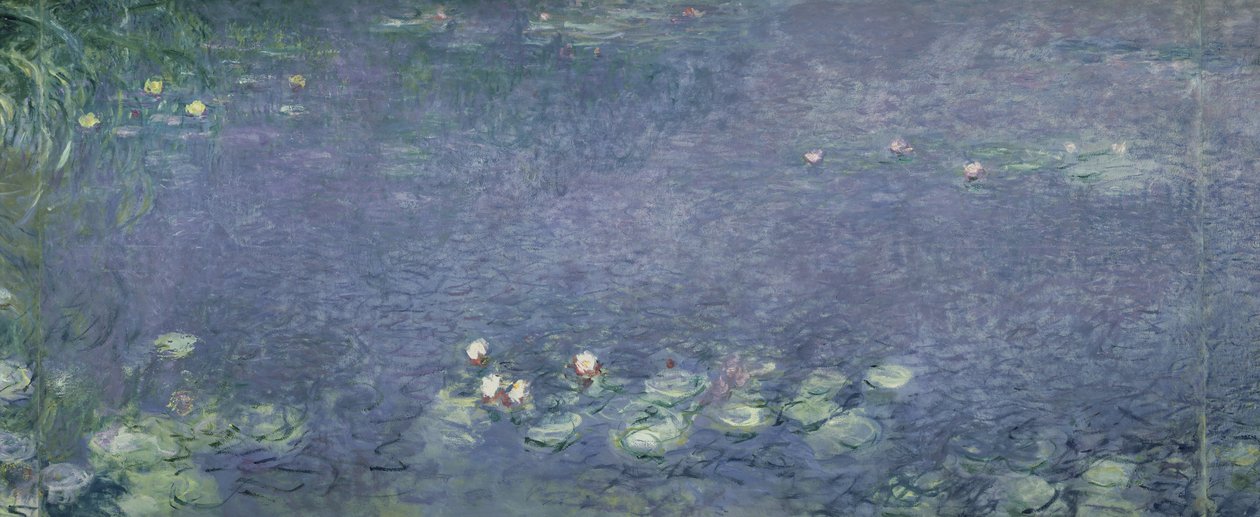 Waterlilies: Manhã, 1914-18 (centro à esquerda) de Claude Monet