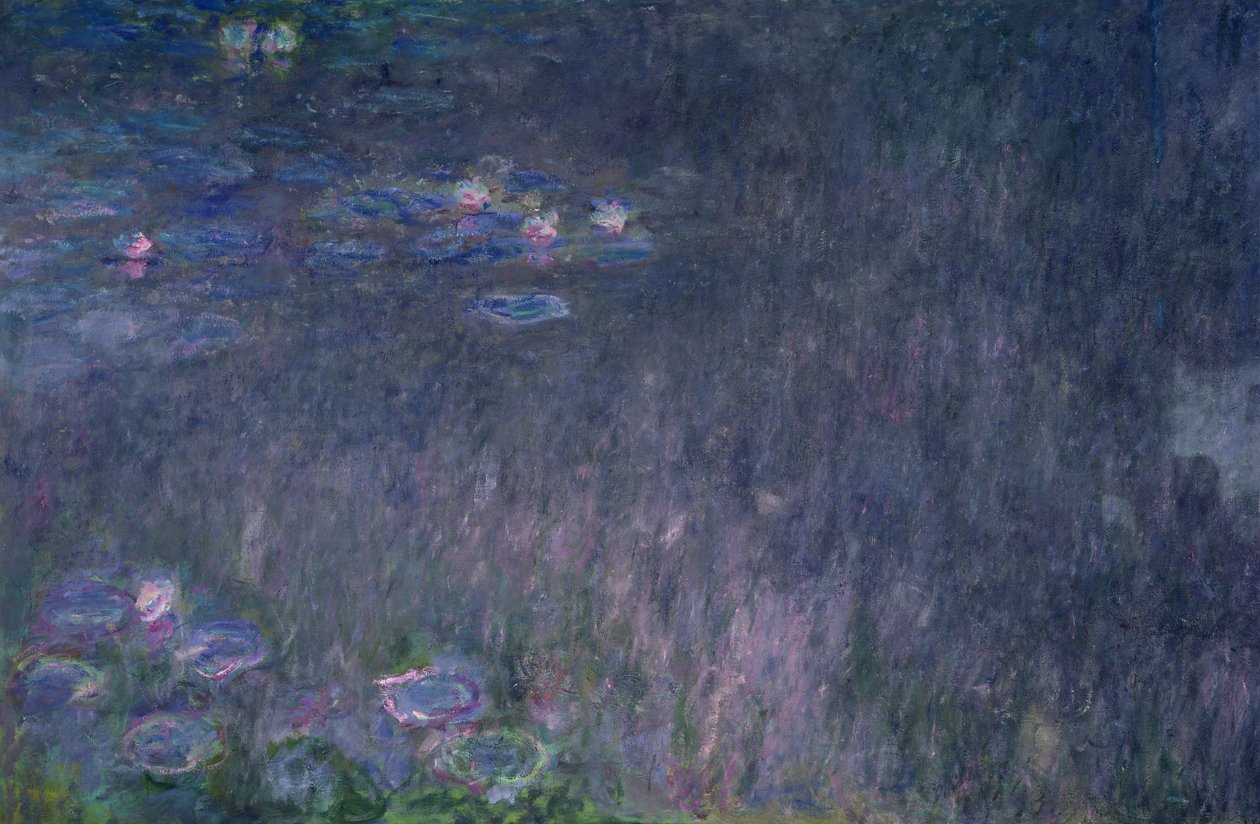 Nenúfares: Reflexos de Árvores, detalhe do lado esquerdo, 1915-26 de Claude Monet