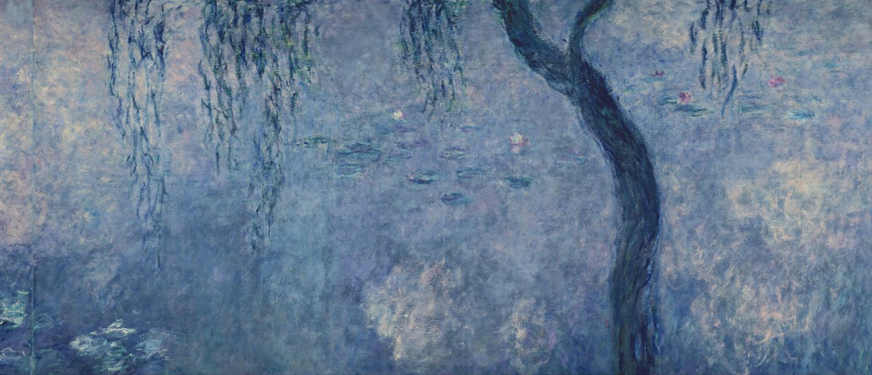 Nenúfares: Dois salgueiros, seção direita, 1914-18 (ver também 75700-02) de Claude Monet