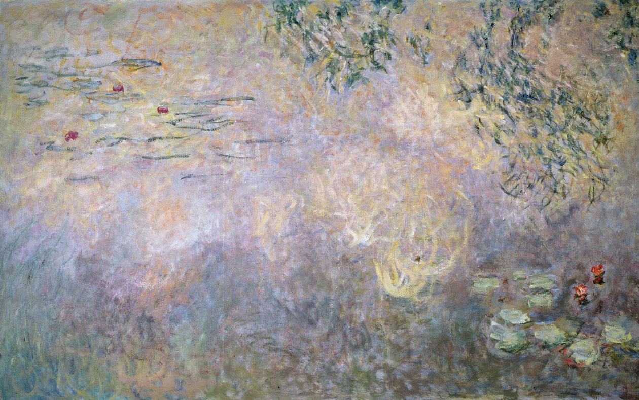 Waterlilies detalhe da seção inferior, 1910 de Claude Monet