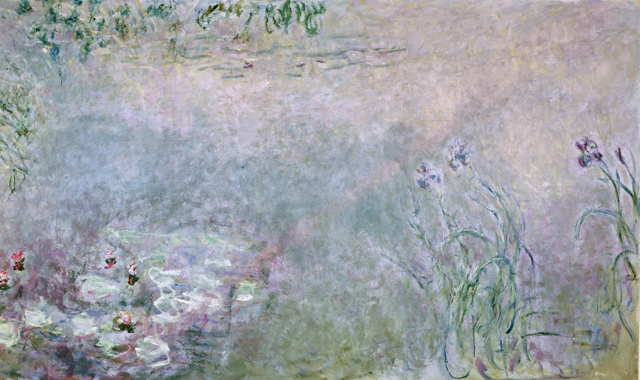 Waterlilies detalhe da seção superior, c.1910 óleo sobre tela de Claude Monet