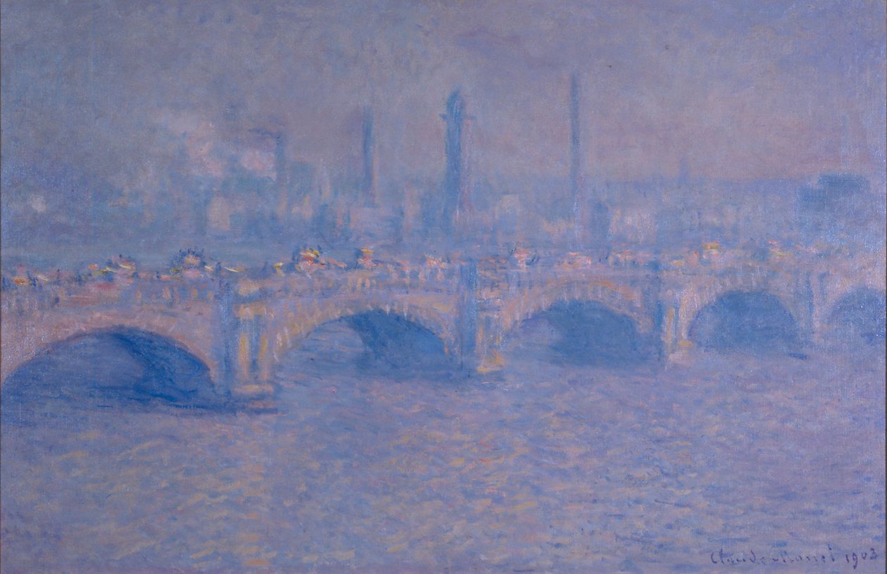 Ponte de Waterloo, efeito do sol de Claude Monet