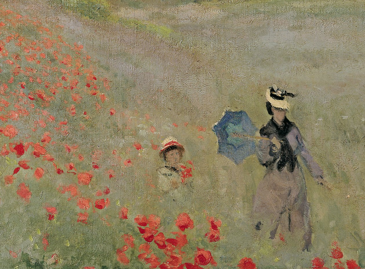 Papoulas silvestres, perto de Argenteuil (Papoilas: arredores de Argenteuil), 1873 (detalhe de 7998) de Claude Monet